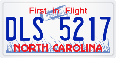 NC license plate DLS5217