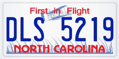 NC license plate DLS5219