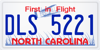 NC license plate DLS5221