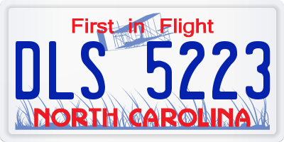 NC license plate DLS5223