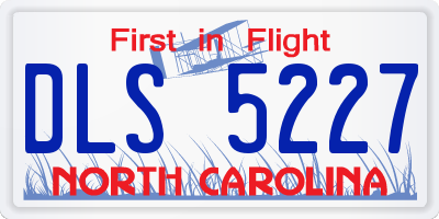 NC license plate DLS5227