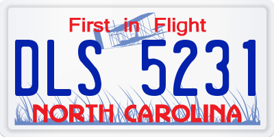 NC license plate DLS5231