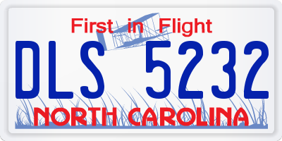 NC license plate DLS5232