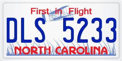 NC license plate DLS5233
