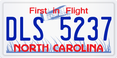 NC license plate DLS5237