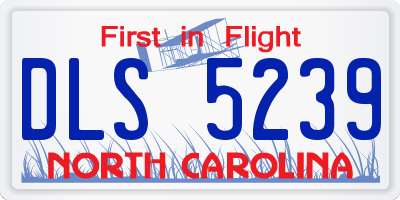 NC license plate DLS5239