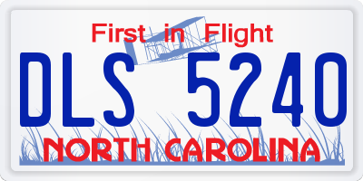 NC license plate DLS5240