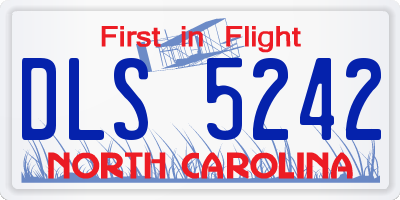 NC license plate DLS5242