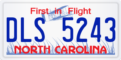 NC license plate DLS5243