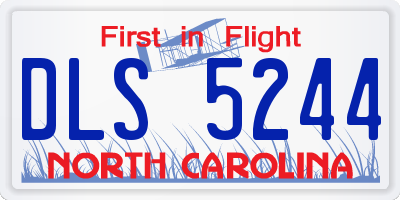 NC license plate DLS5244