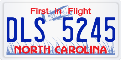 NC license plate DLS5245