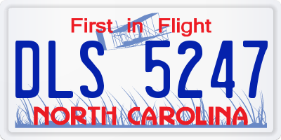 NC license plate DLS5247
