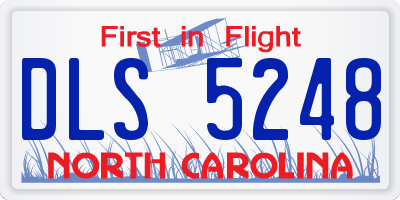 NC license plate DLS5248