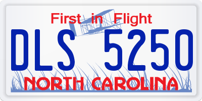 NC license plate DLS5250