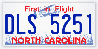 NC license plate DLS5251