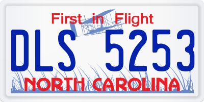 NC license plate DLS5253