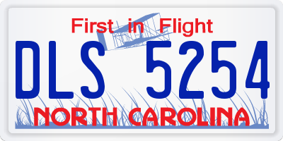 NC license plate DLS5254