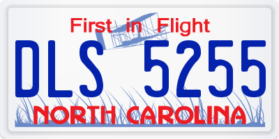 NC license plate DLS5255