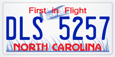 NC license plate DLS5257