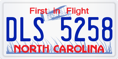 NC license plate DLS5258