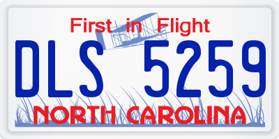 NC license plate DLS5259