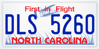 NC license plate DLS5260