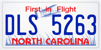 NC license plate DLS5263