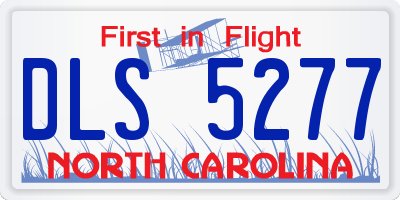 NC license plate DLS5277