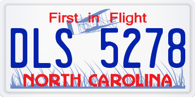 NC license plate DLS5278
