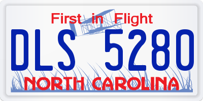 NC license plate DLS5280