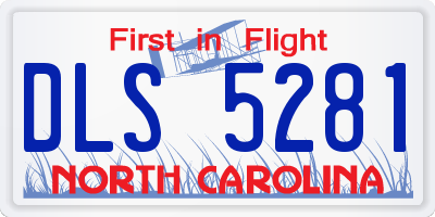 NC license plate DLS5281