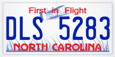 NC license plate DLS5283