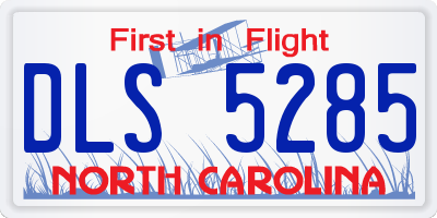 NC license plate DLS5285