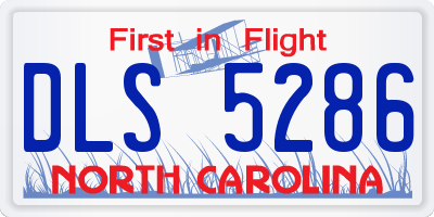 NC license plate DLS5286