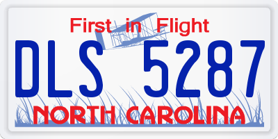 NC license plate DLS5287