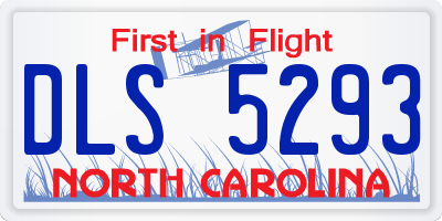 NC license plate DLS5293