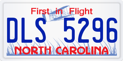 NC license plate DLS5296