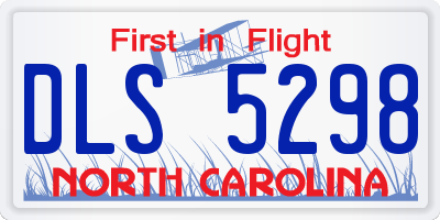 NC license plate DLS5298