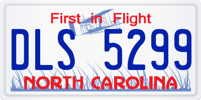 NC license plate DLS5299
