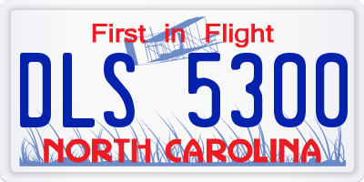 NC license plate DLS5300