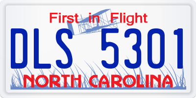 NC license plate DLS5301