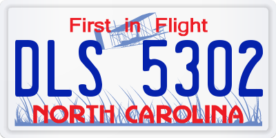 NC license plate DLS5302