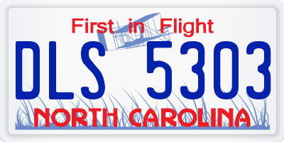 NC license plate DLS5303