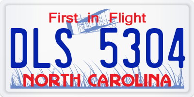 NC license plate DLS5304