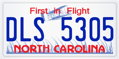 NC license plate DLS5305