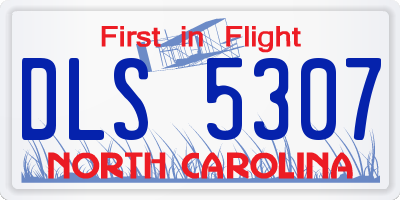 NC license plate DLS5307