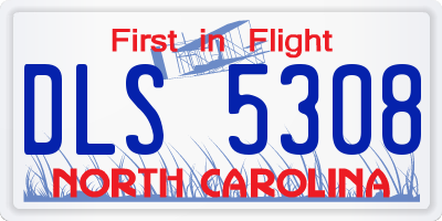 NC license plate DLS5308