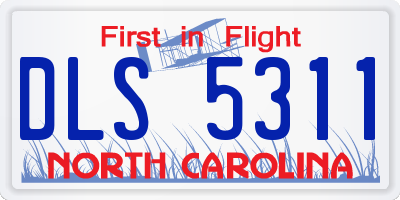 NC license plate DLS5311