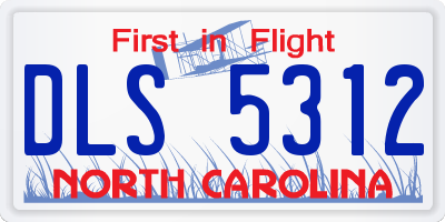 NC license plate DLS5312