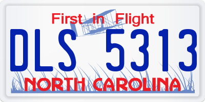 NC license plate DLS5313